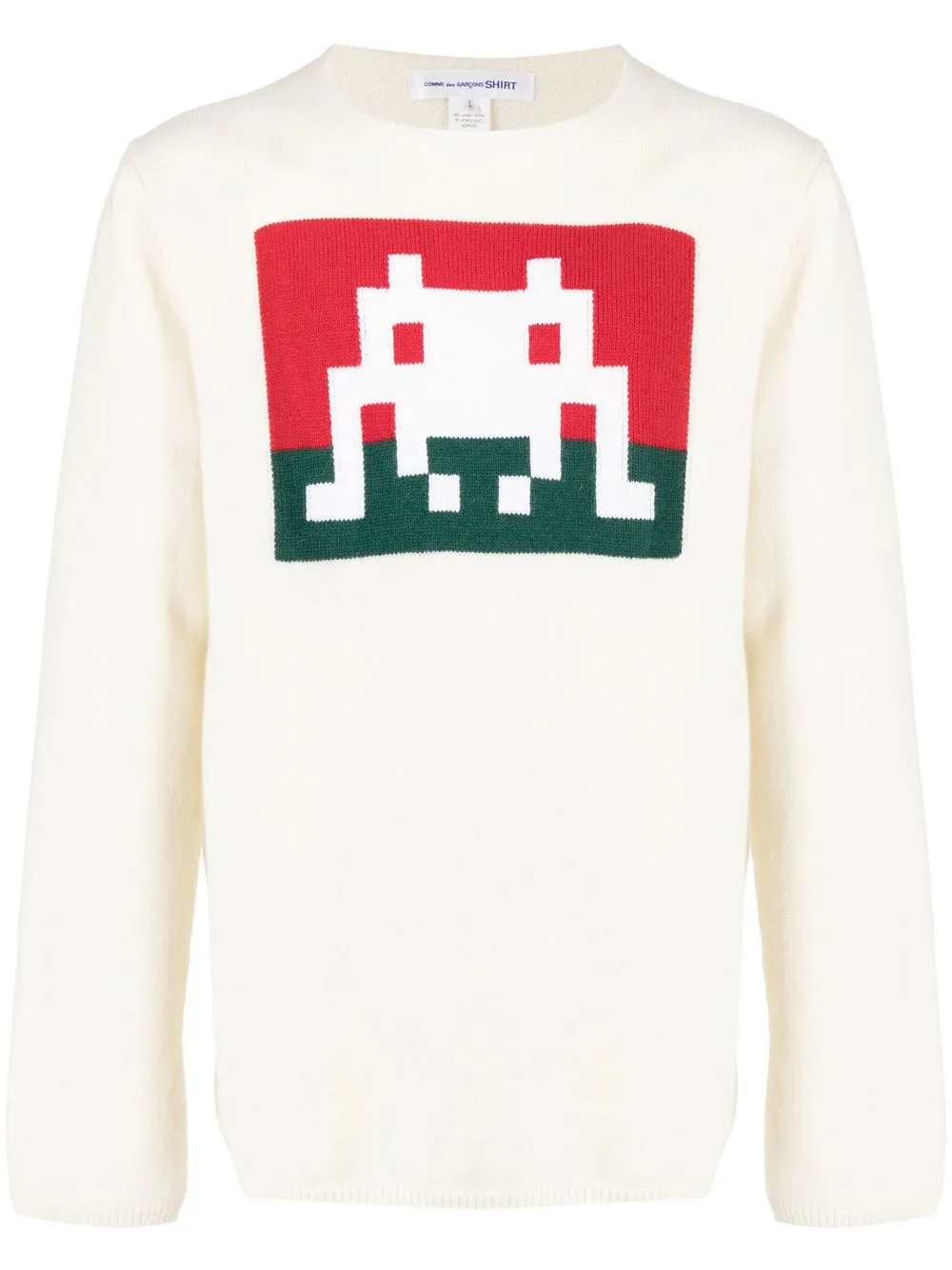 

Comme Des Garçons Shirt suéter con estampado pixelado - Blanco