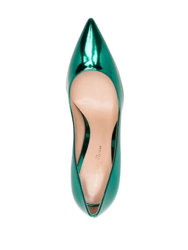 Green pointed cheap toe pumps