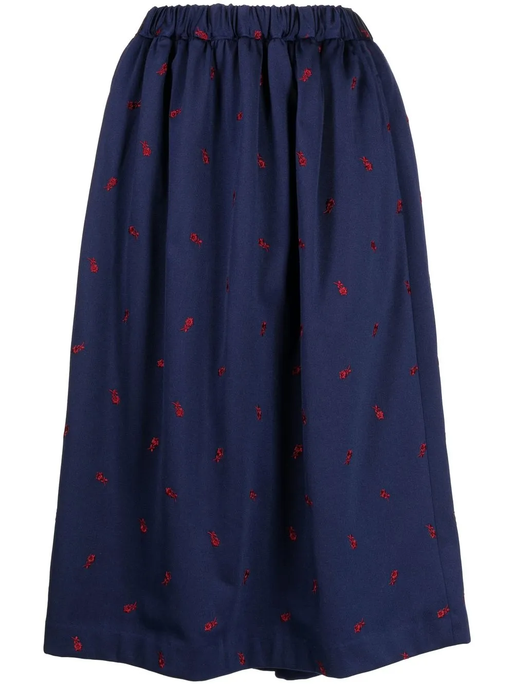 

Comme Des Garçons Girl falda midi con bordado floral - Azul