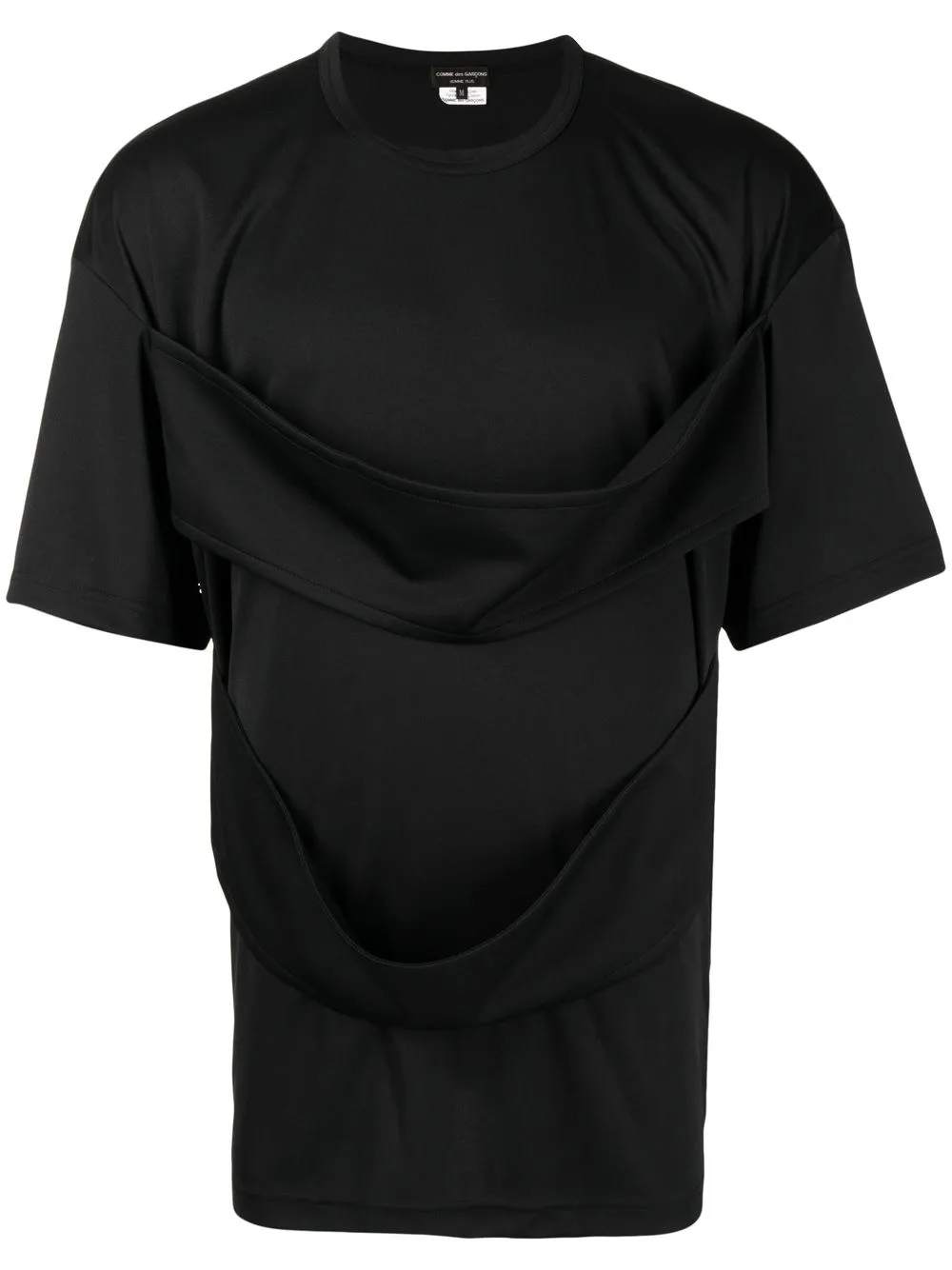 

Comme Des Garçons Homme Plus playera manga corta con detalle drapeado - Negro