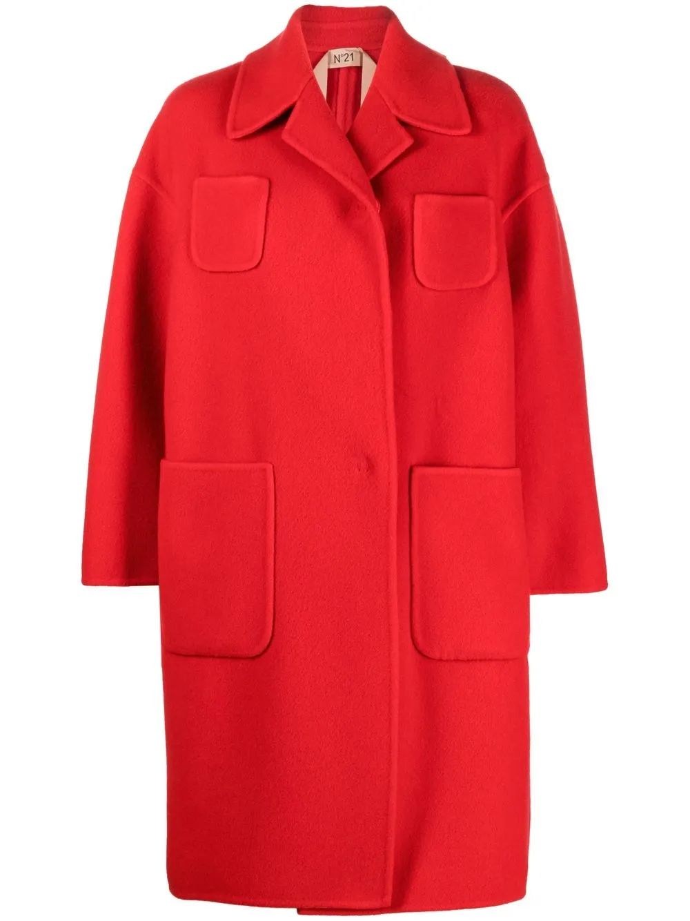 

Nº21 abrigo midi con botones - Rojo