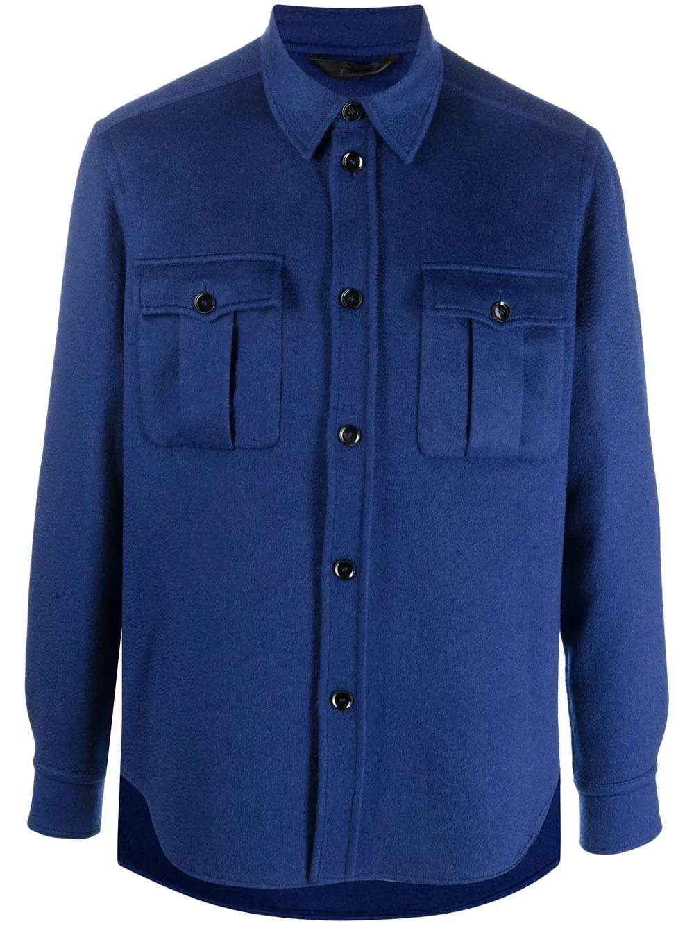 

Brioni camisa de cachemira y manga larga - Azul
