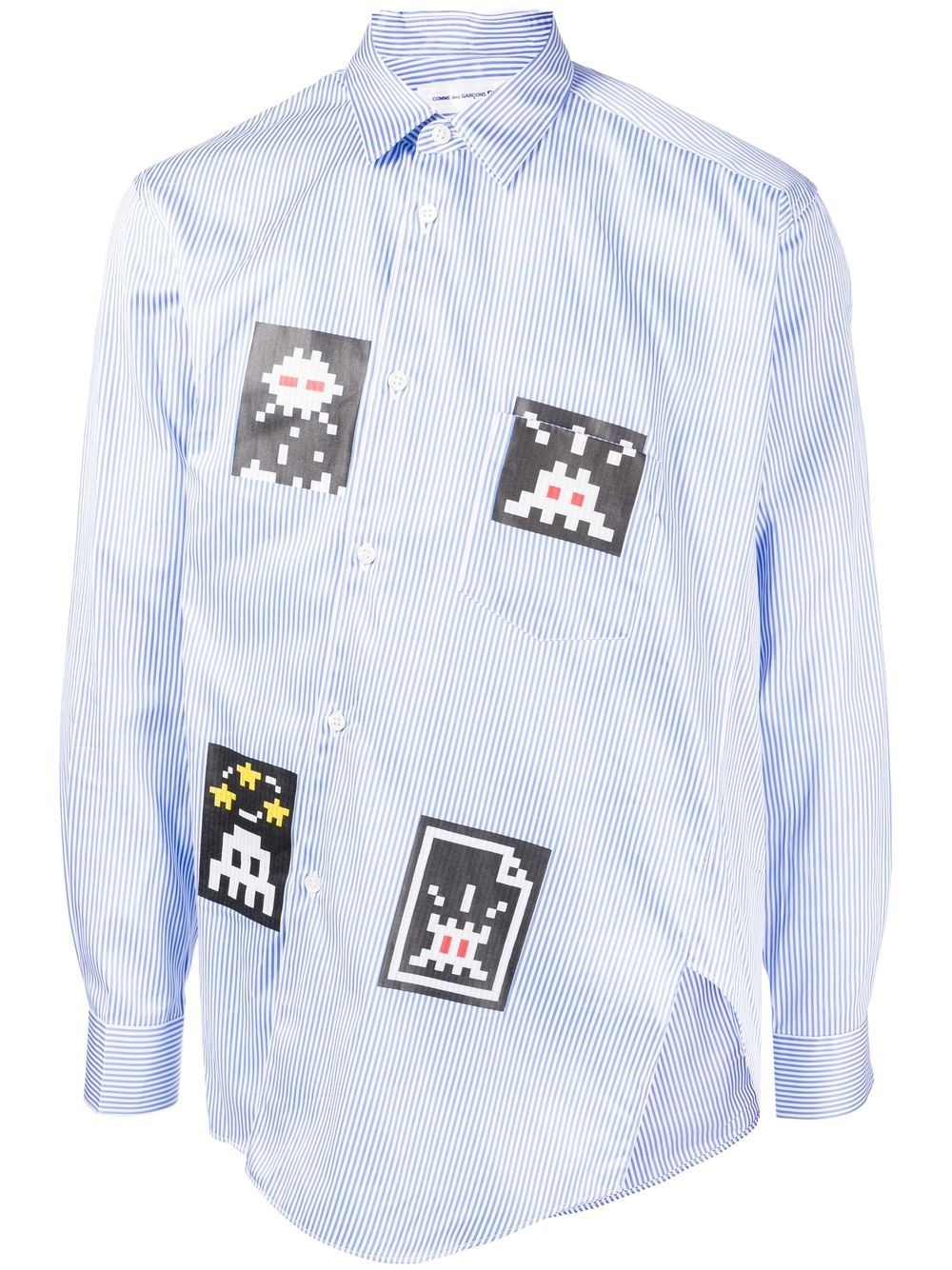 

Comme Des Garçons Shirt camisa con botones descentrados y estampado gráfico - Azul