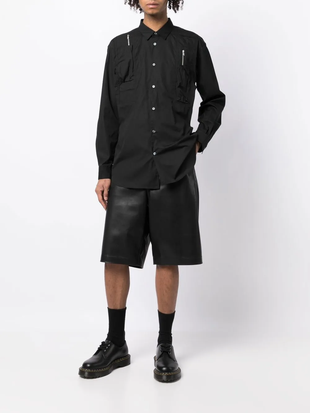 Comme Des Garçons Shirt Overhemd met ritszak - Zwart