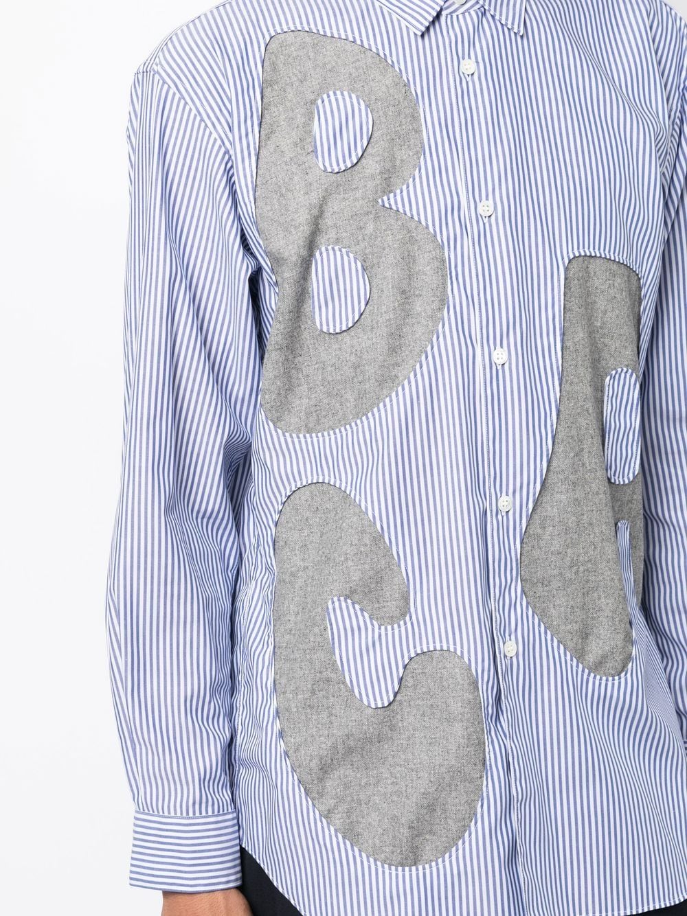 Shop Comme Des Garçons Shirt Alphabet Patch-detail Long-sleeve Shirt In Blau