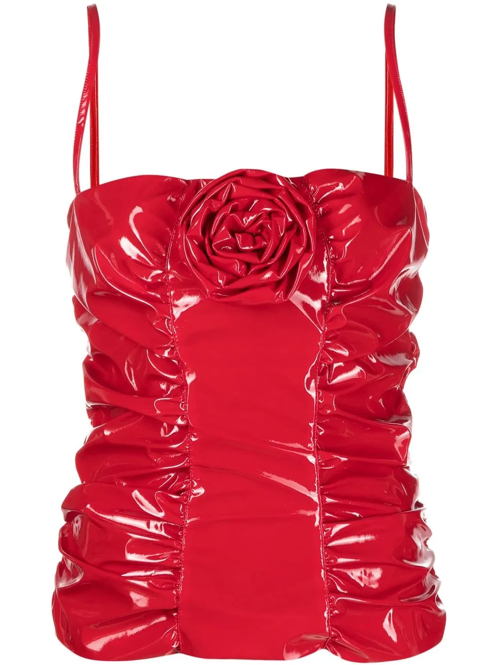 

Blumarine top con aplique de rosa - Rojo