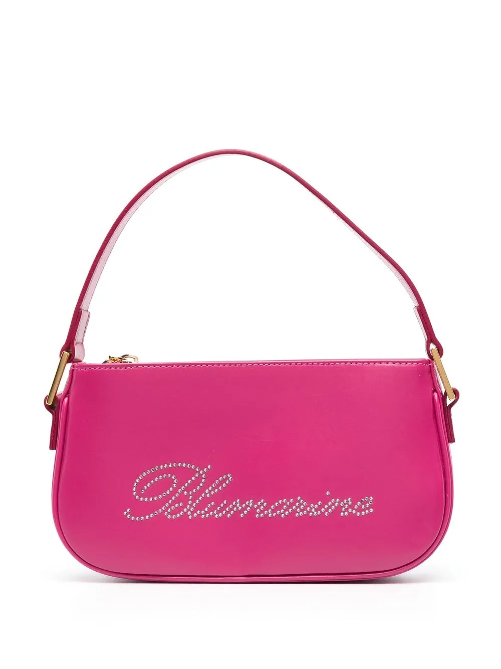 

Blumarine gem-logo leather shoulder bag - Pink
