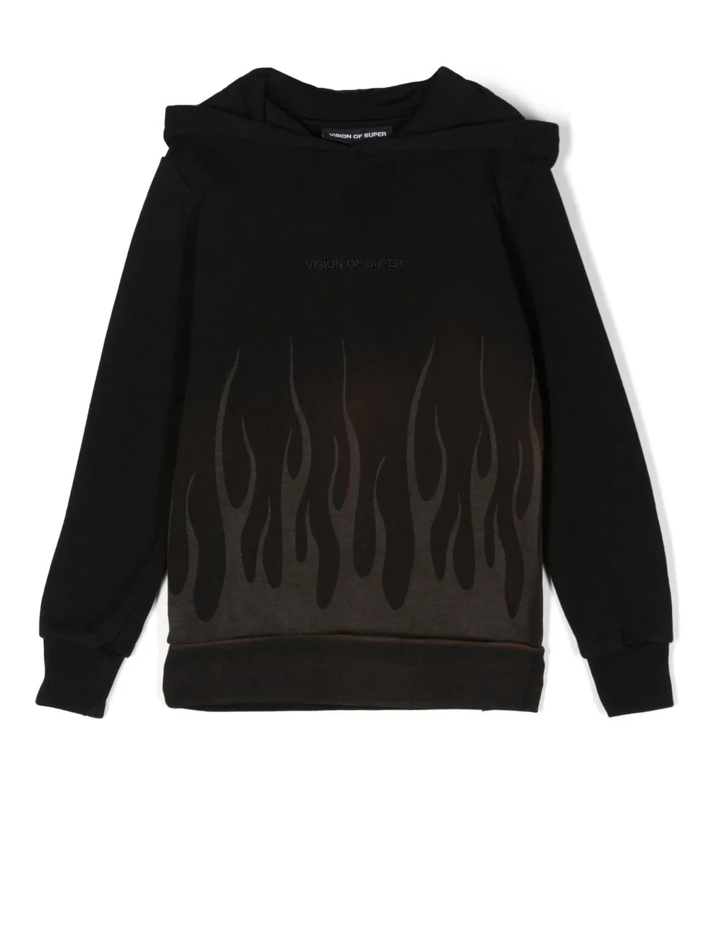 

Vision Of Super Kids flame-print logo hoodie - Black