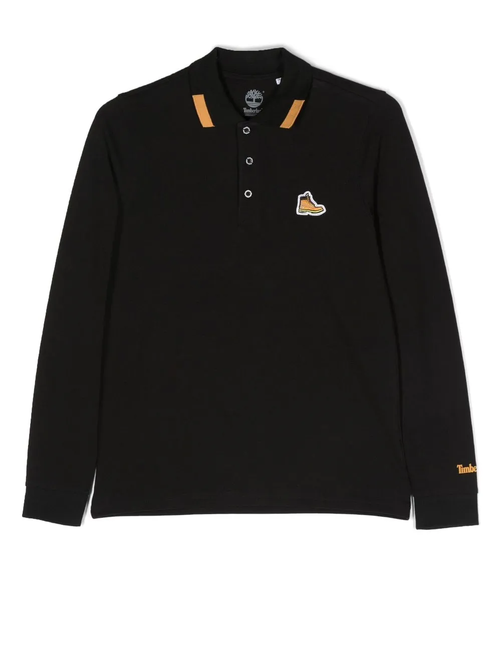 

Timberland Kids playera tipo polo con logo bordado - Negro