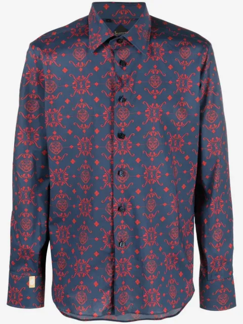 Billionaire abstract pattern print cotton shirt