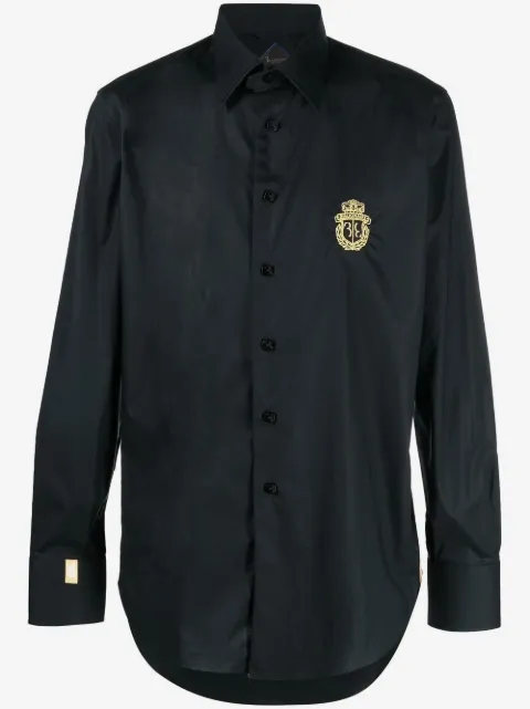 Billionaire Silver Cut logo-print shirt