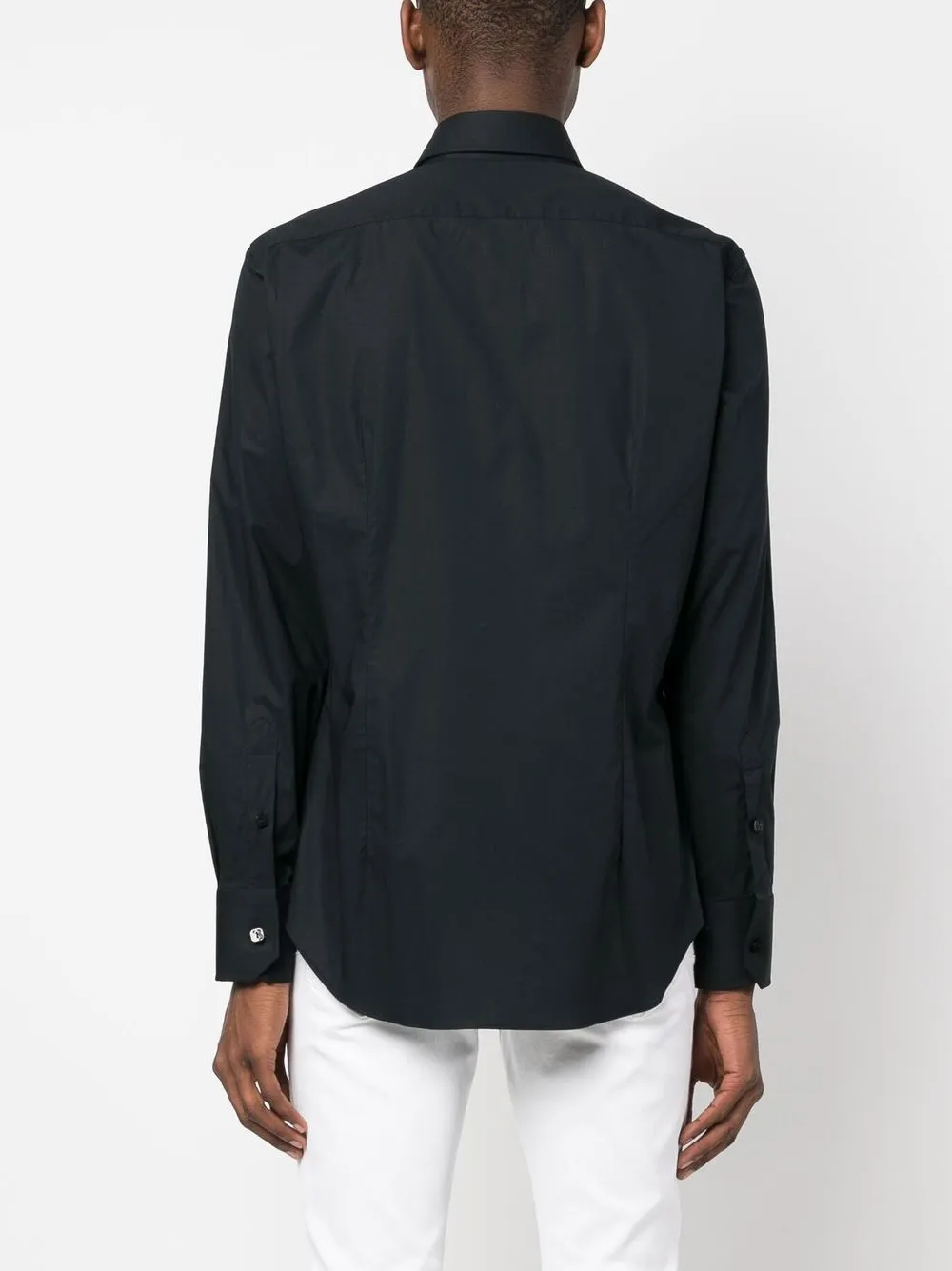 Shop Billionaire Silver Cut Cotton Shirt In Black