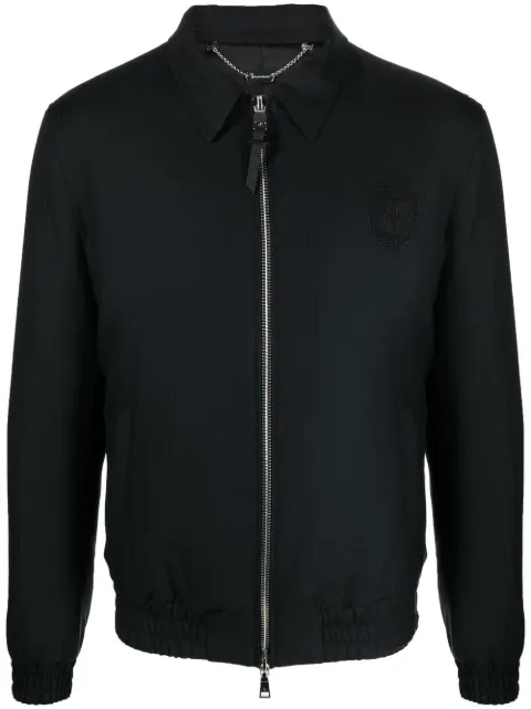 Billionaire logo-embroidered bomber jacket