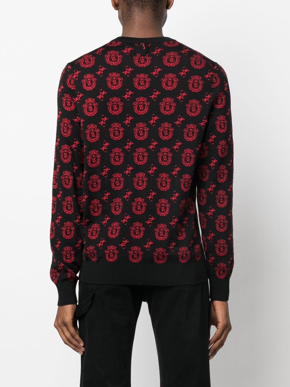 Shop Billionaire Crest-motif Knitted Sweatshirt In Black