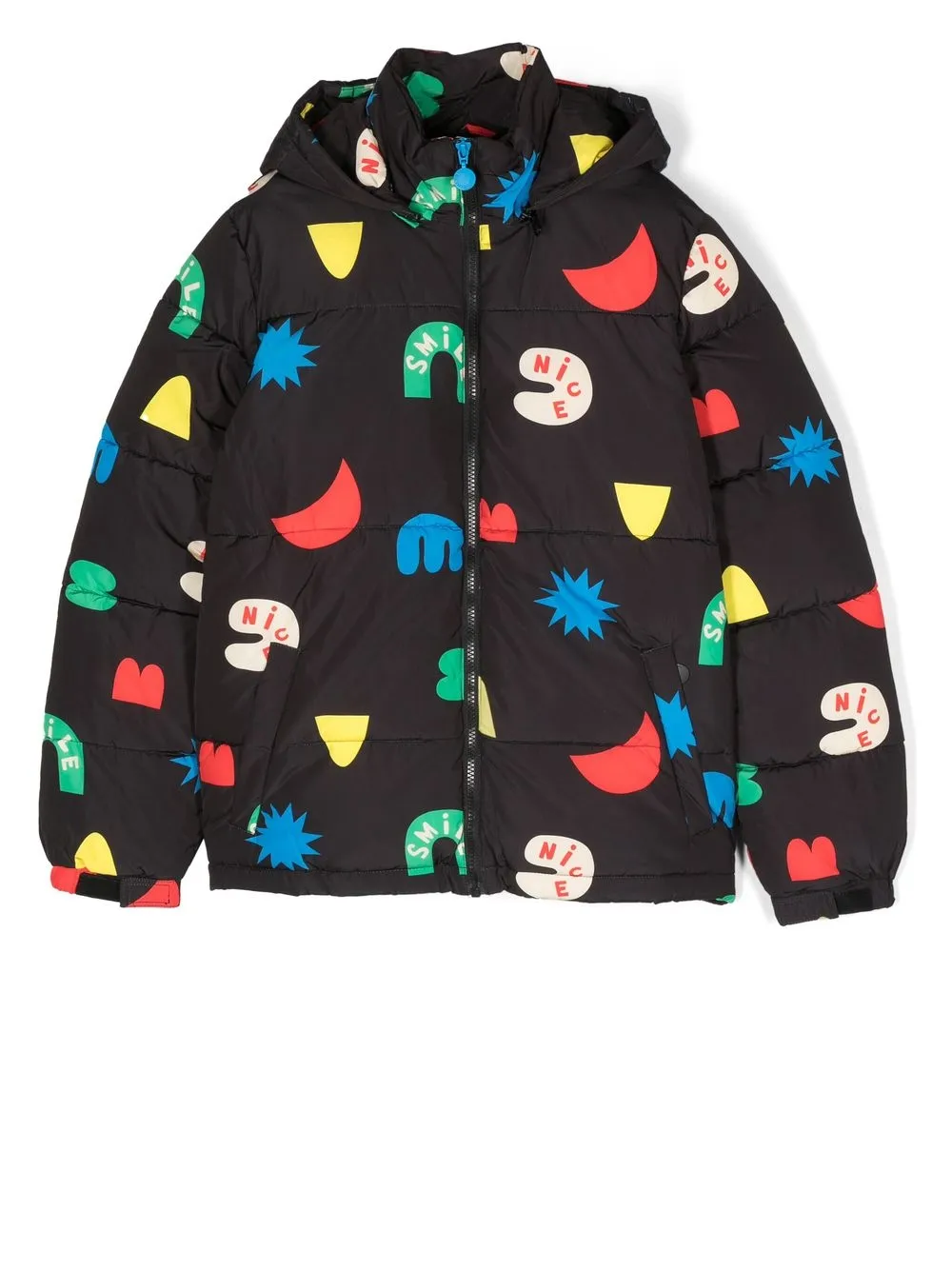 

Stella McCartney Kids chamarra capitonada con estampado gráfico - Negro