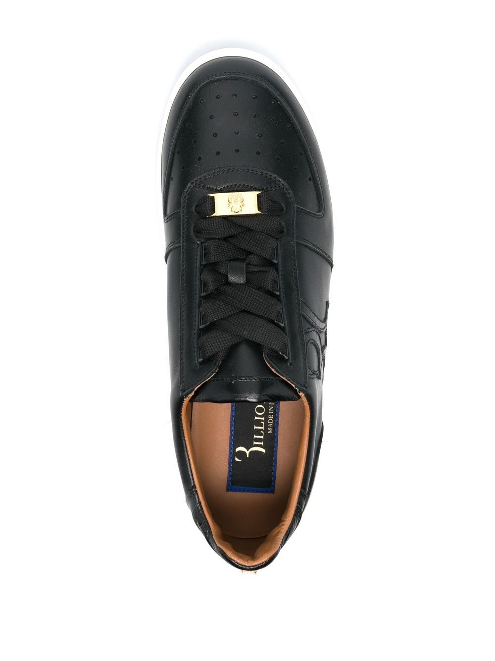 Shop Billionaire Logo-detail Leather Sneakers In Black