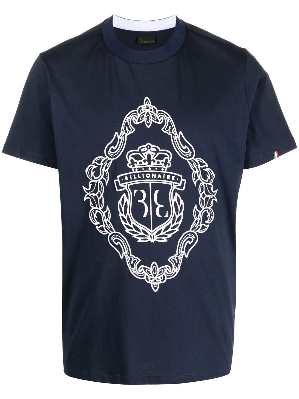 Billionaire logo-embroidered short-sleeve T-shirt - Blue
