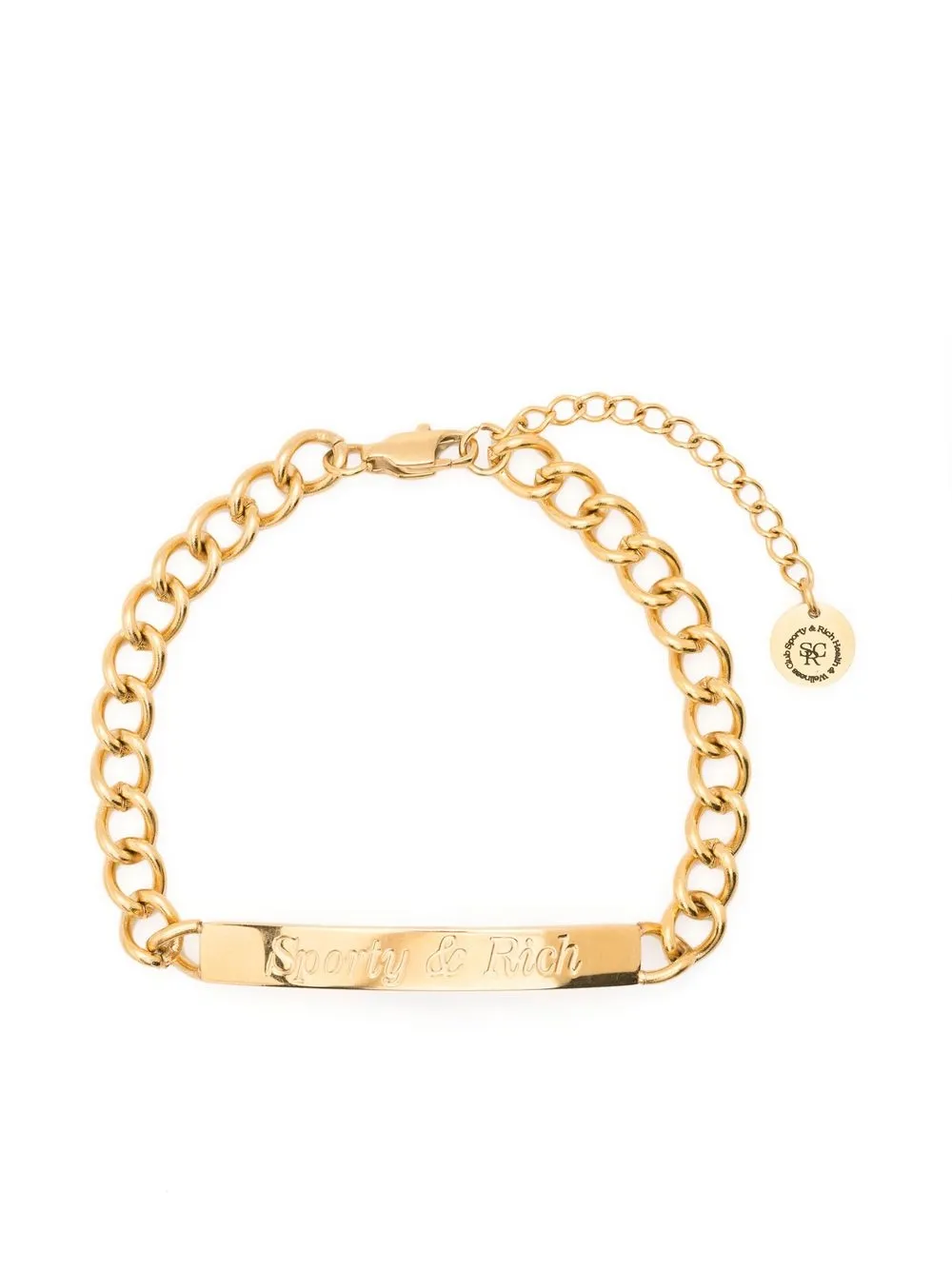 

Sporty & Rich pulsera de cadena con placa del logo - Dorado