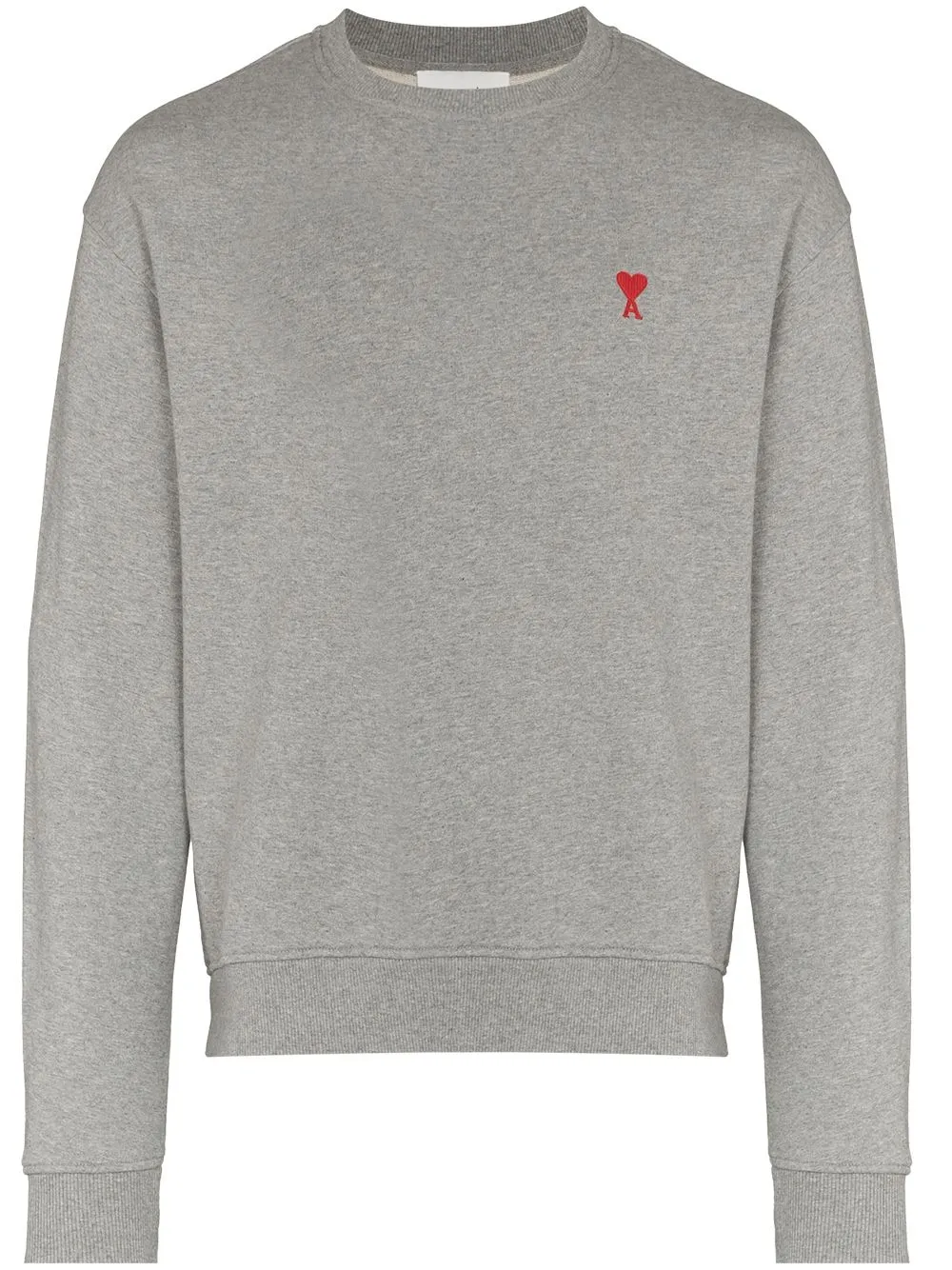 ami paris sweat en coton à logo - gris