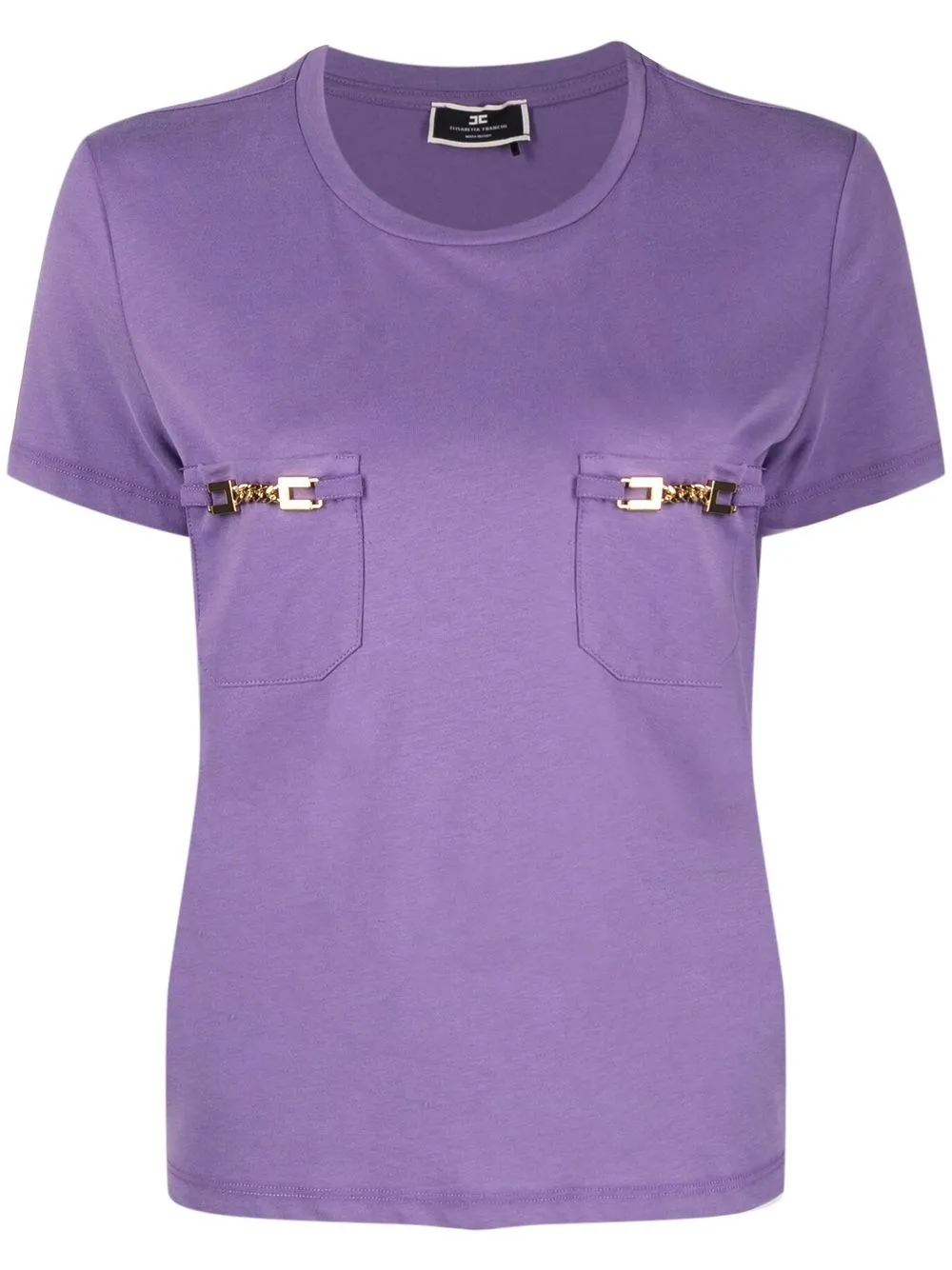 

Elisabetta Franchi chain-detail pocket T-shirt - Purple