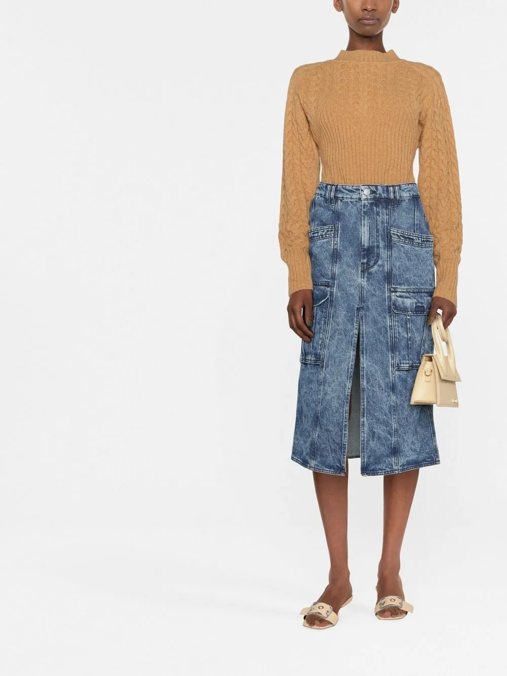 Isabel Marant highwaisted Denim Midi Skirt Farfetch