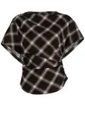 MARANT ÉTOILE check-print ruched top - Brown