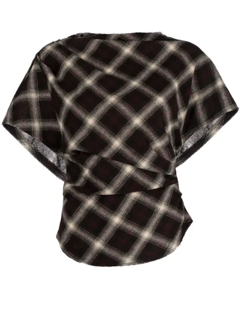 MARANT ÉTOILE top fruncido con cuadros estampados