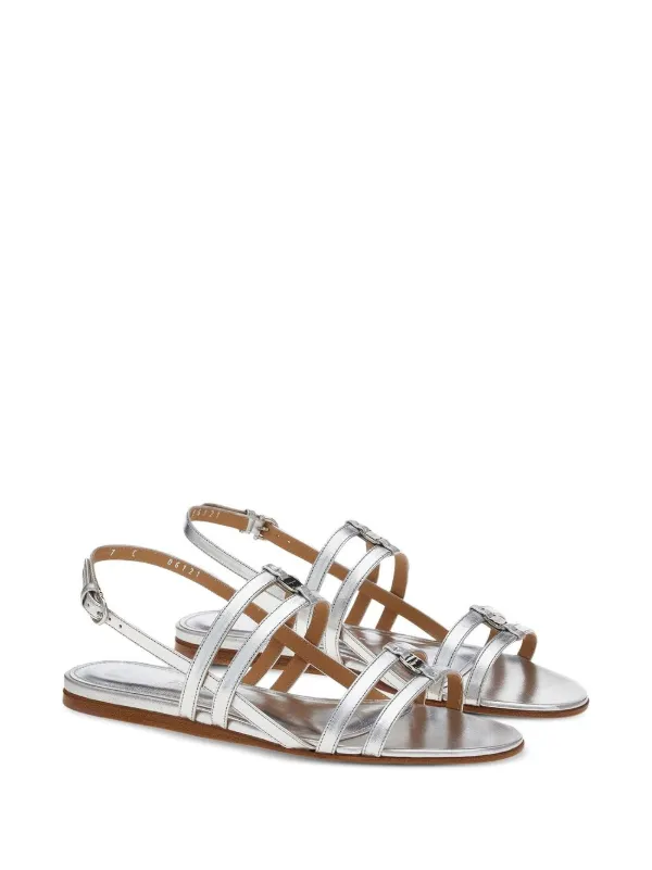 Ferragamo ヴァラリボン レザーサンダル | シルバートーン | FARFETCH JP