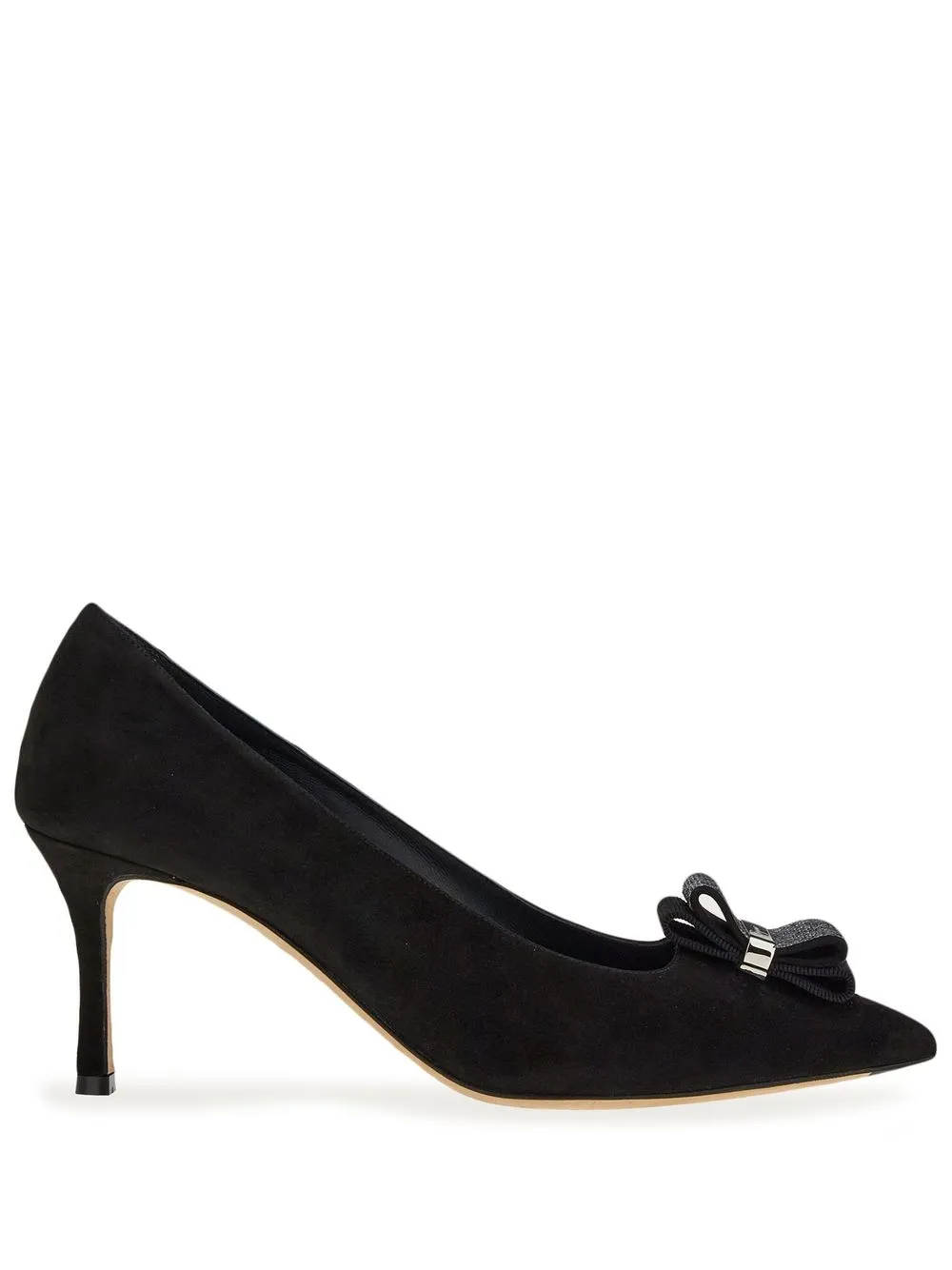 

Ferragamo 70mm double-bow leather pumps - Black