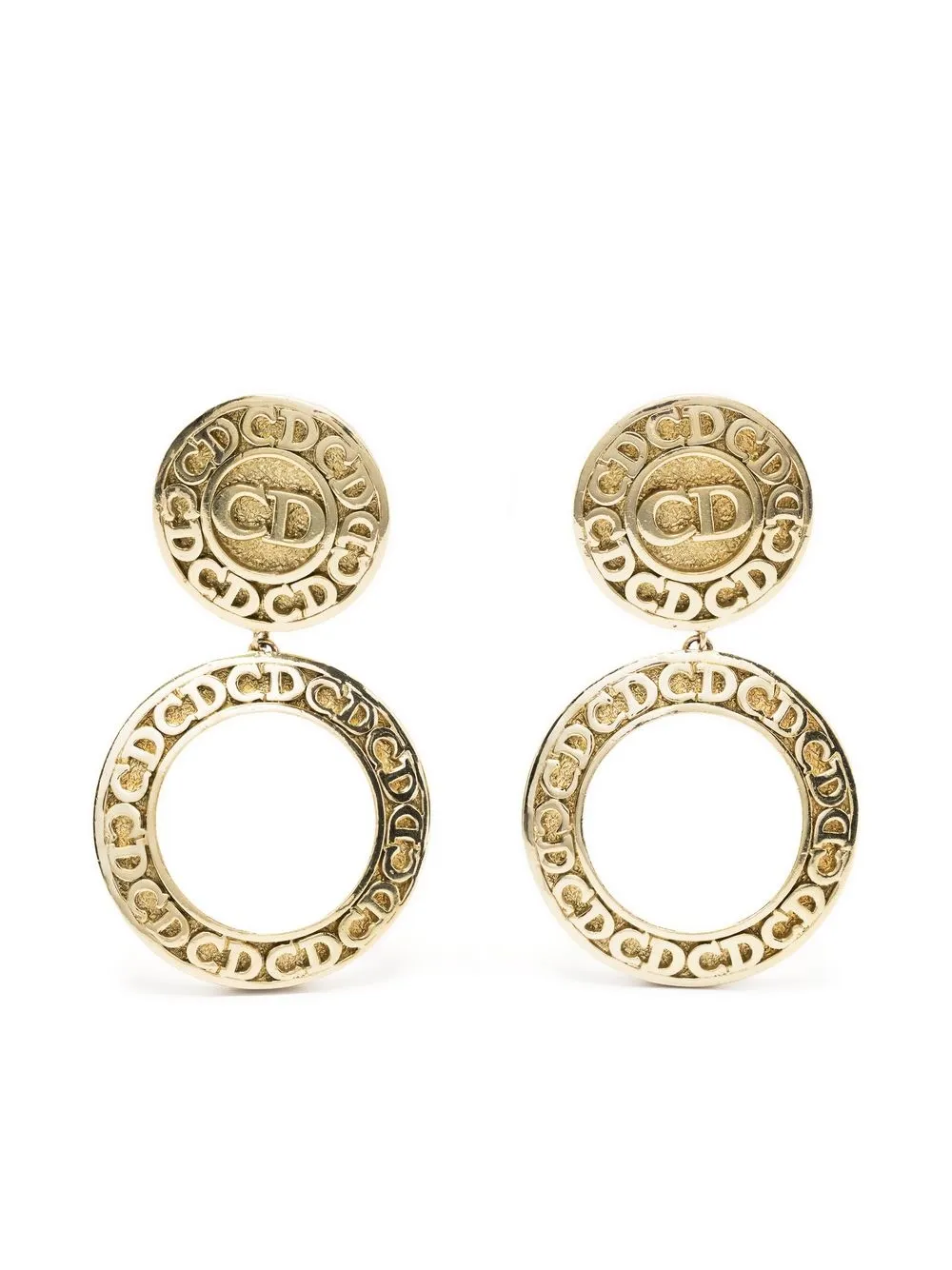 

Christian Dior logo clip-on earrings - Gold