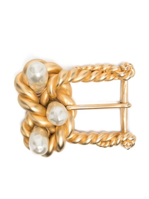 CHANEL pearl-embellished belt buckle Women