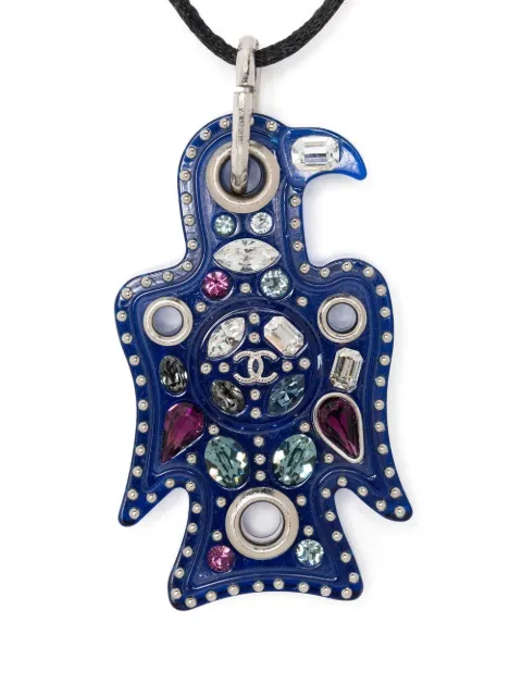CHANEL Pre-Owned embellished eagle pendant necklace