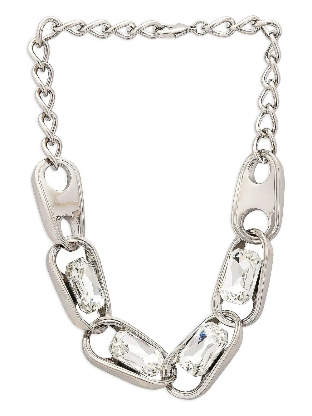 Rabanne crystal-embellished chain necklace | Silver | Image 1