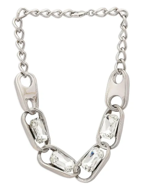 Rabanne crystal-embellished chain necklace