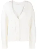 Cecilie Bahnsen V-neck woollen cardigan - White