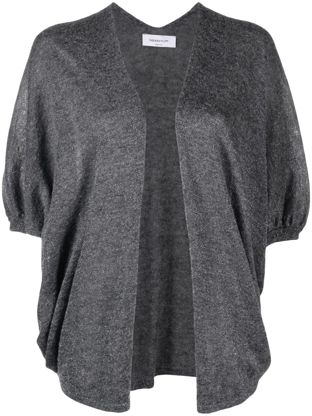 

Fabiana Filippi short-sleeves open front cardigan - Grey