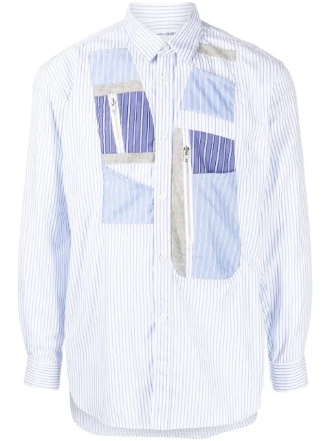 patchwork long-sleeved shirt