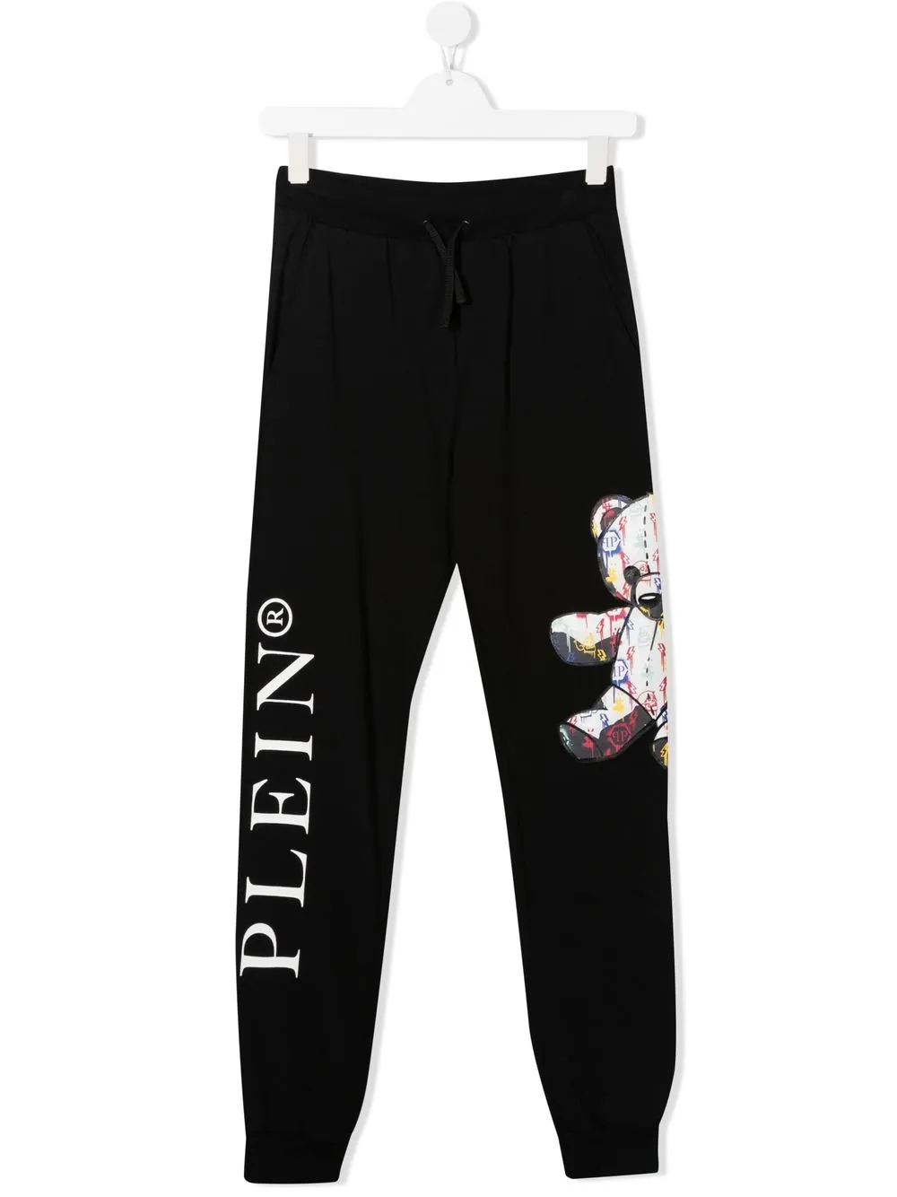 

Philipp Plein Junior pants con logo estampado - Negro