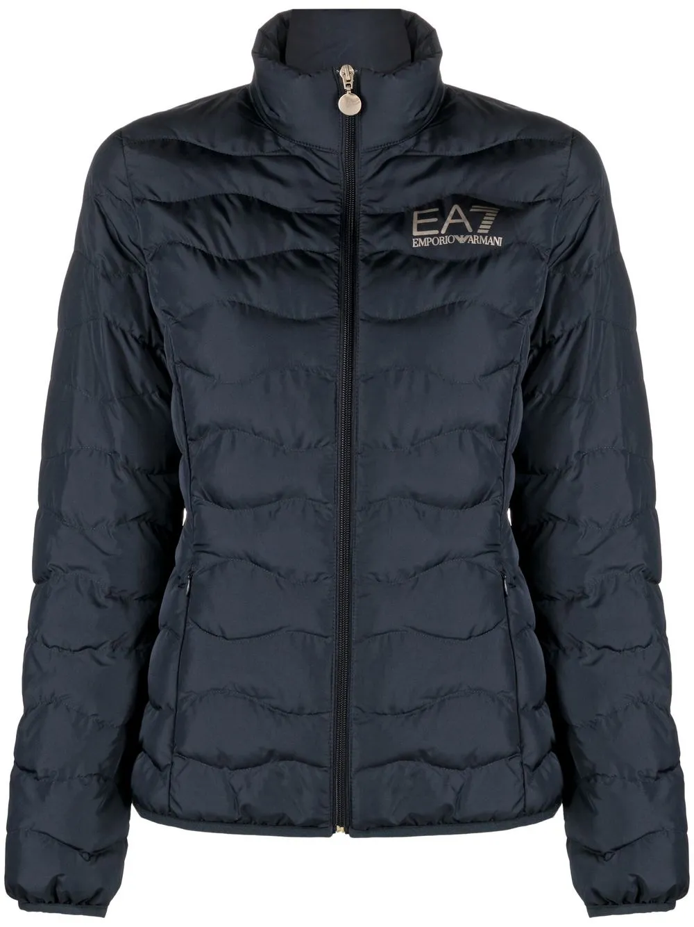 

Ea7 Emporio Armani chamarra capitonada con logo estampado - Azul