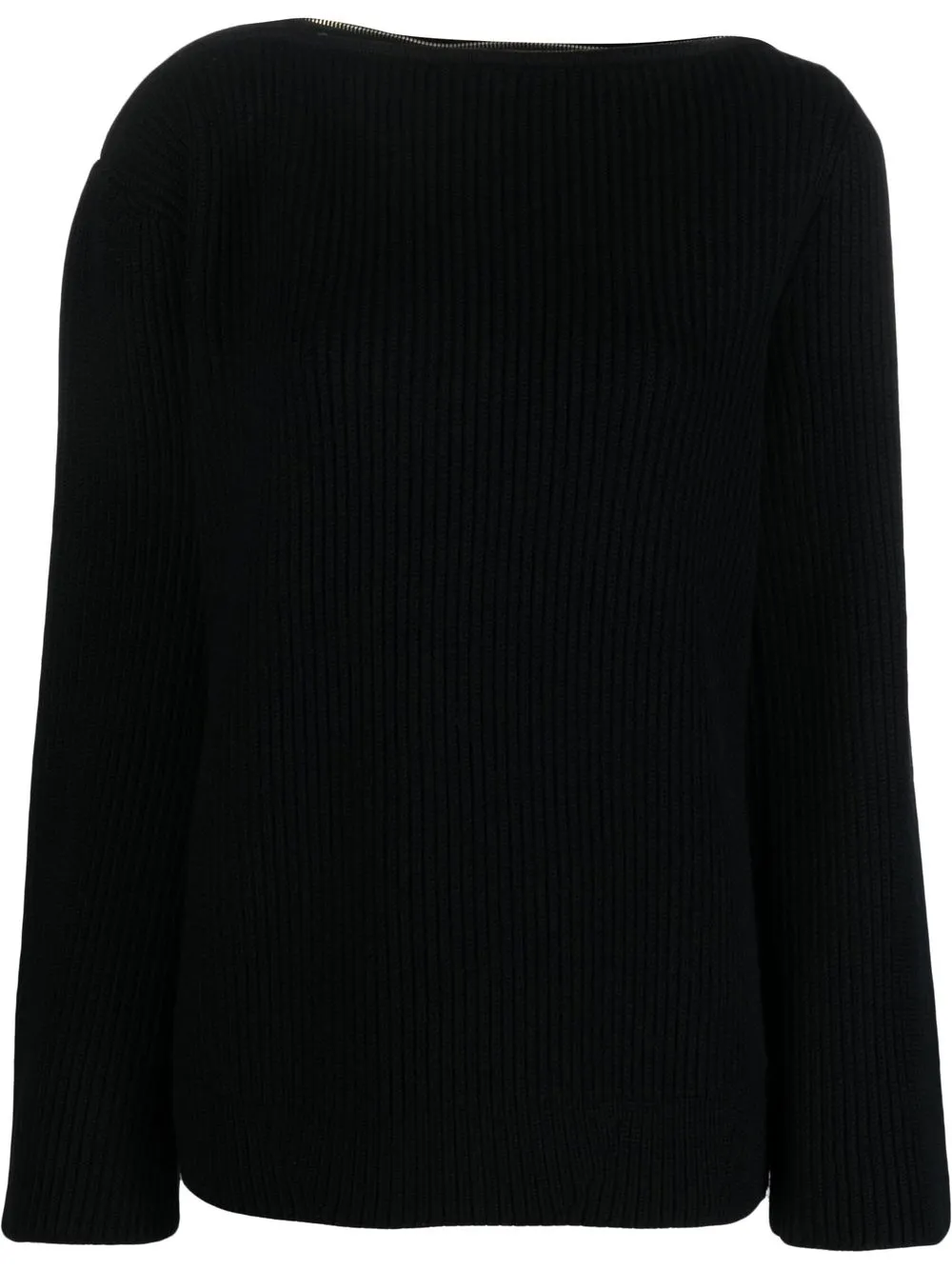 

AMI AMALIA Zipper merino jumper - Black