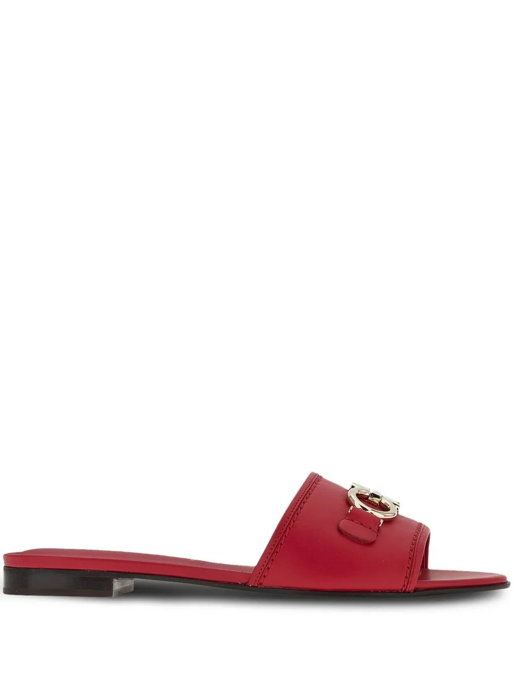 

Ferragamo Gancini-plaque leather sandals - Red