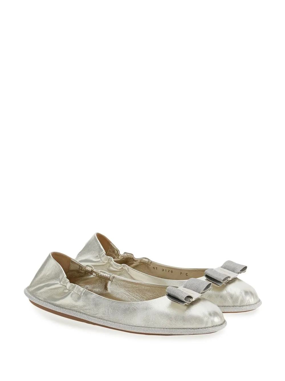 Ferragamo Nomadic Stories ballerina's - Zilver