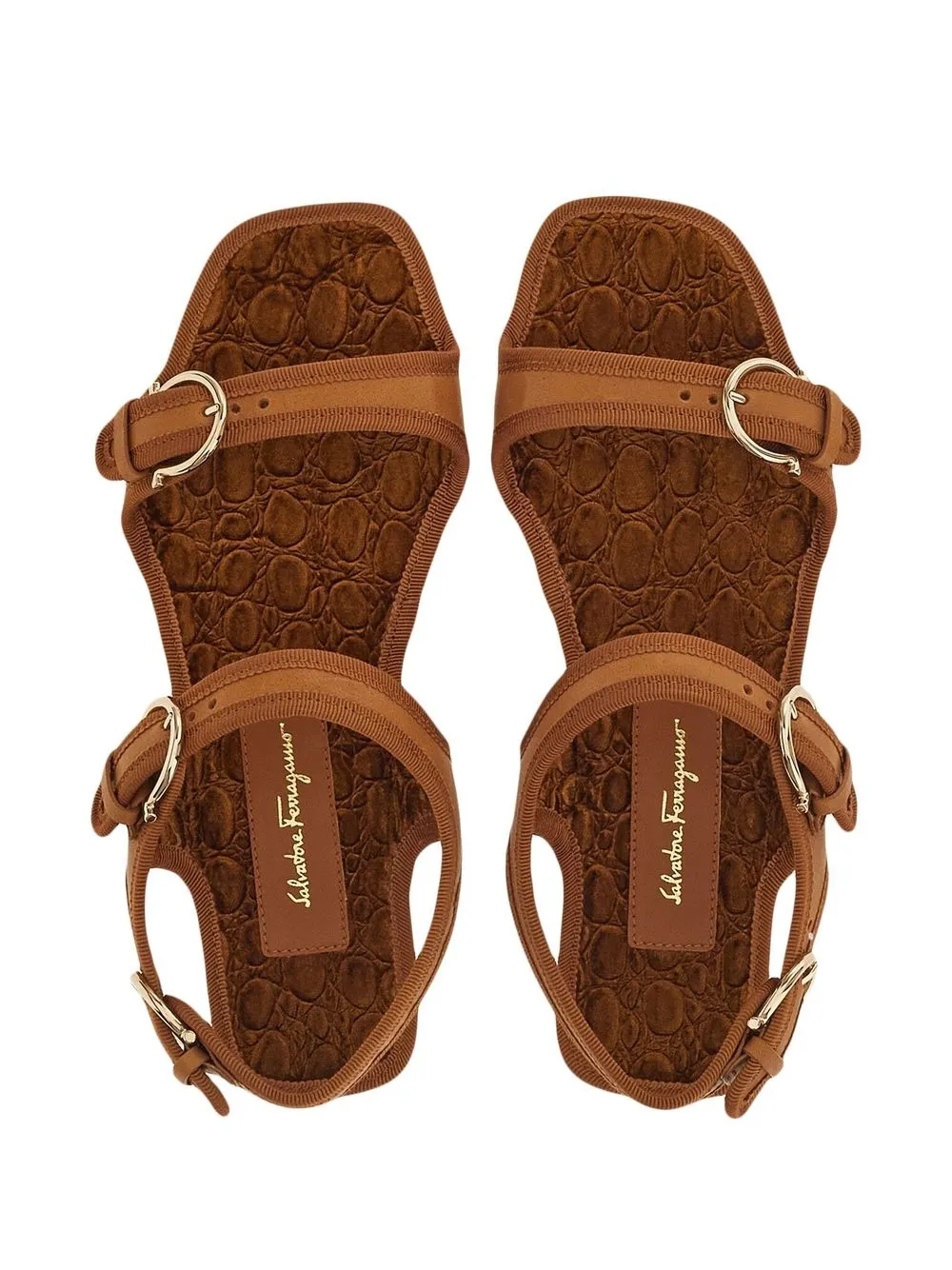 Ferragamo Nomadic Stories leren sandalen Bruin
