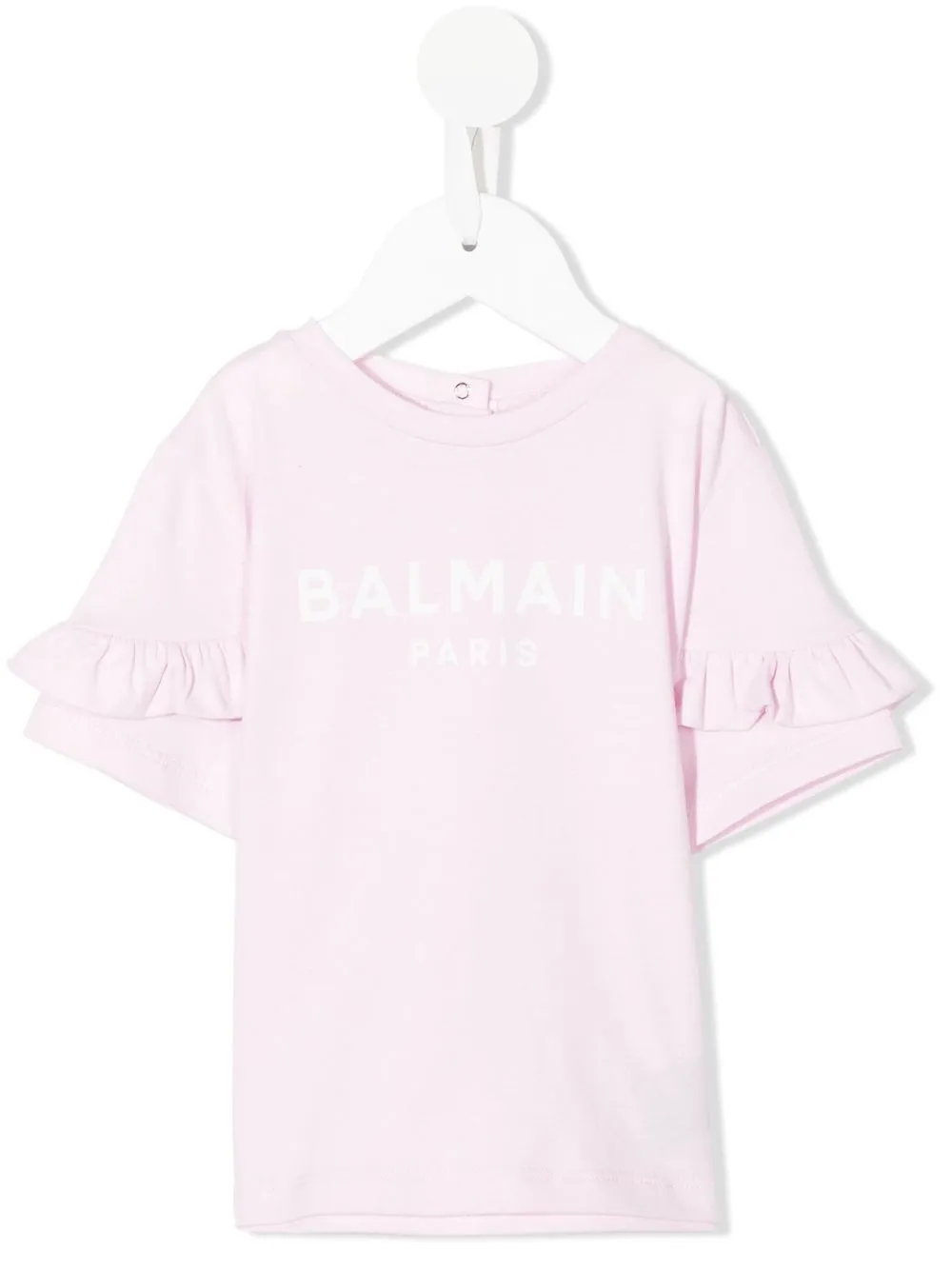 

Balmain Kids playera con logo estampado - Rosado