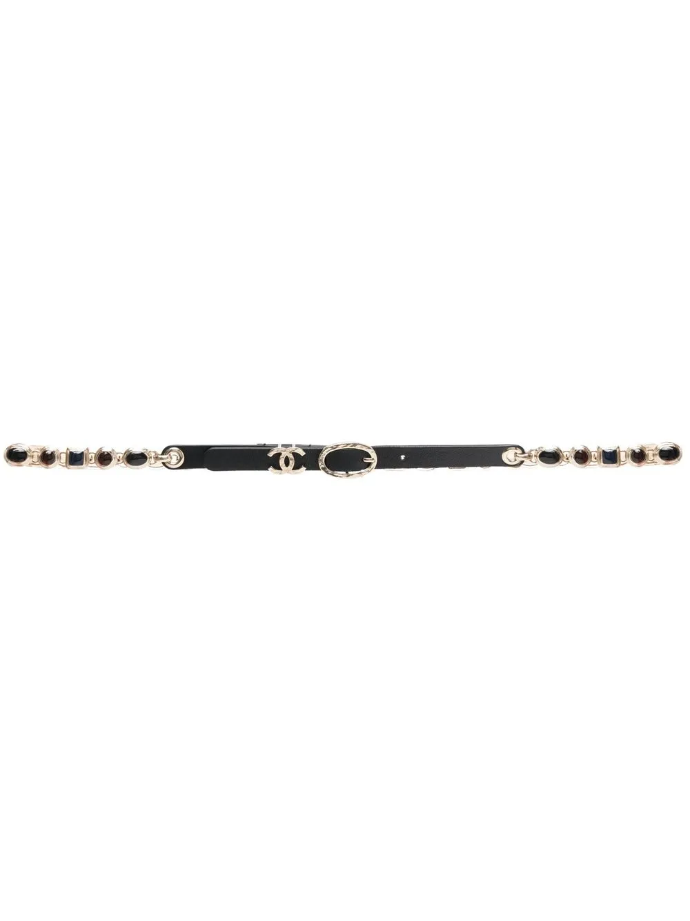 

Chanel Pre-Owned stone-embellished leather belt - Gold