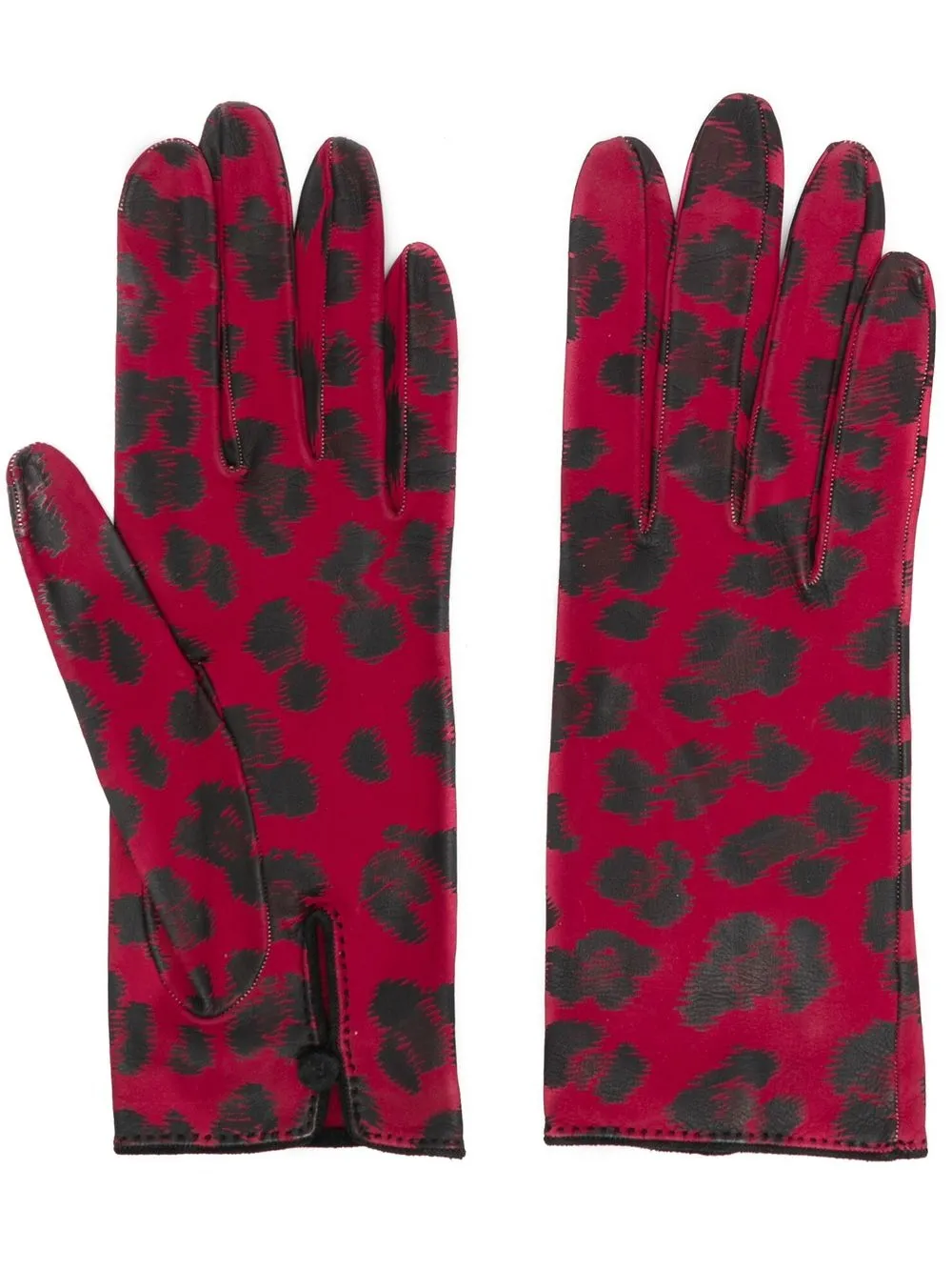

Hermès guantes con estampado de leopardo pre-owned - Rojo