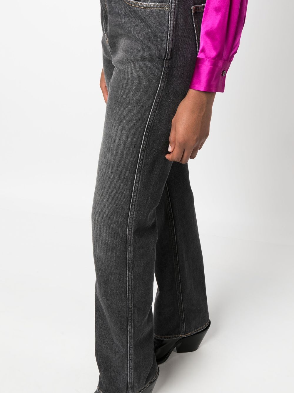 Shop Golden Goose High-waist Straight-leg Jeans In Grau