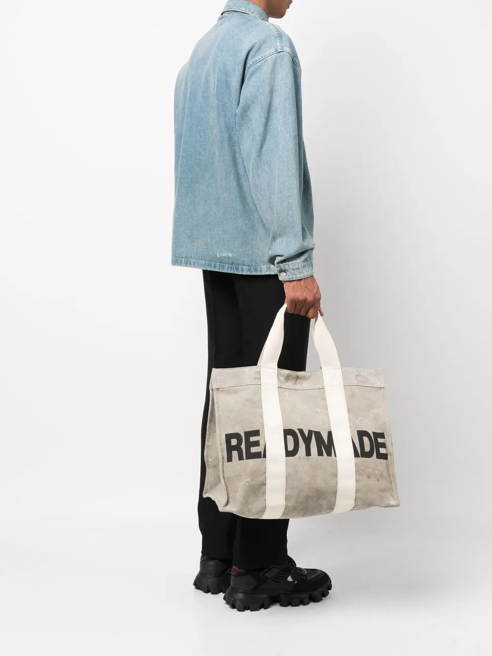 Readymade Shopper met logoprint - Beige