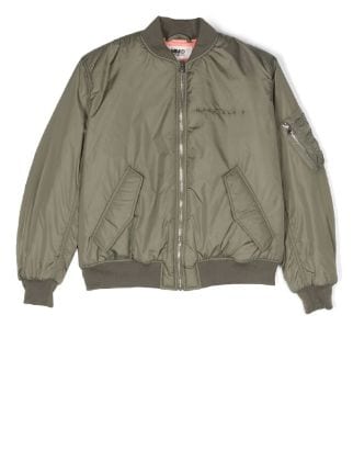 MM6 Maison Margiela Kids Embroidered Logo Bomber Jacket - Farfetch