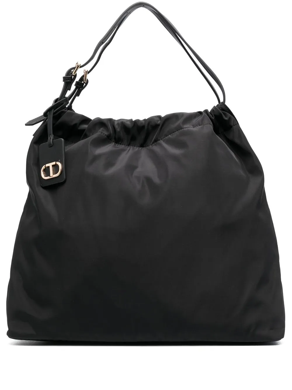 

TWINSET tote con placa del logo - Negro